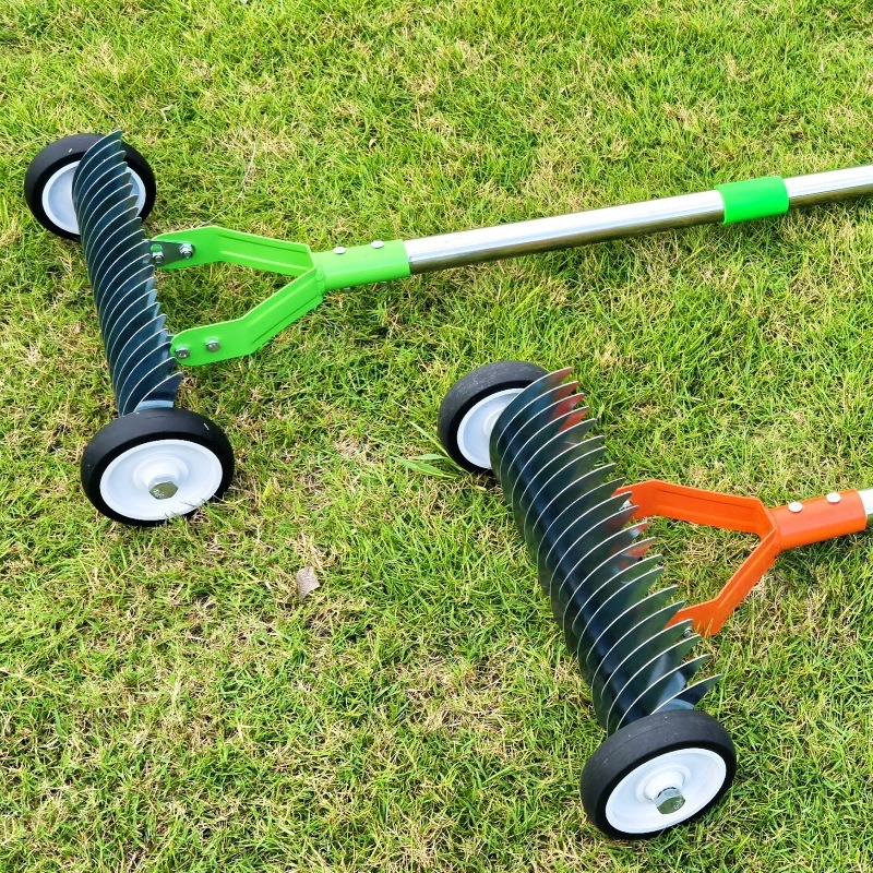 Gardening Tools To Remove Grass - Weeding Roller Rake with Wheel for