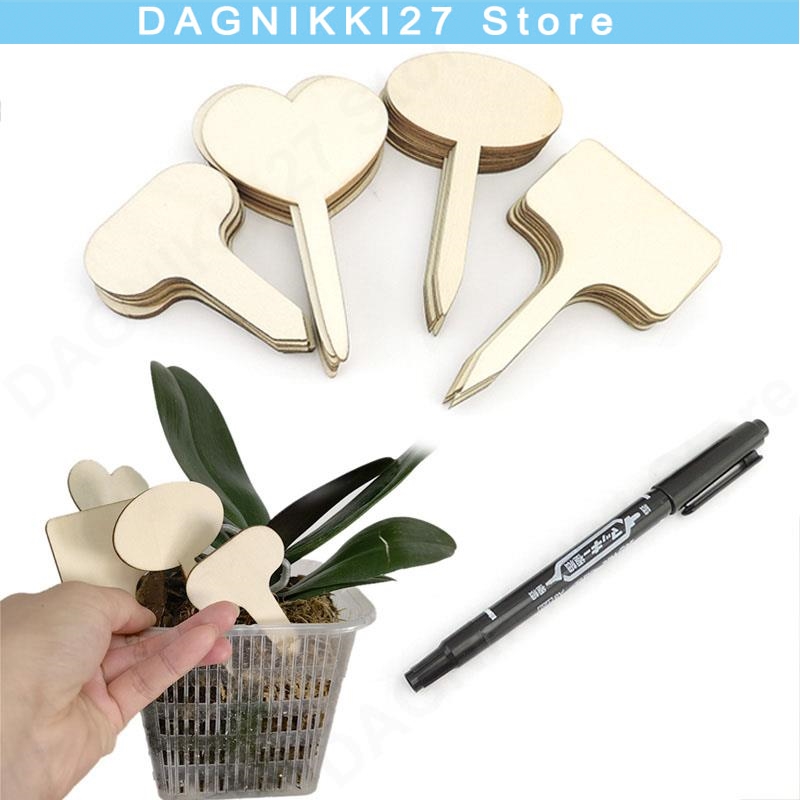 10x T-Type Wooden Plant Labels - Gardening Tools Types recension och pris